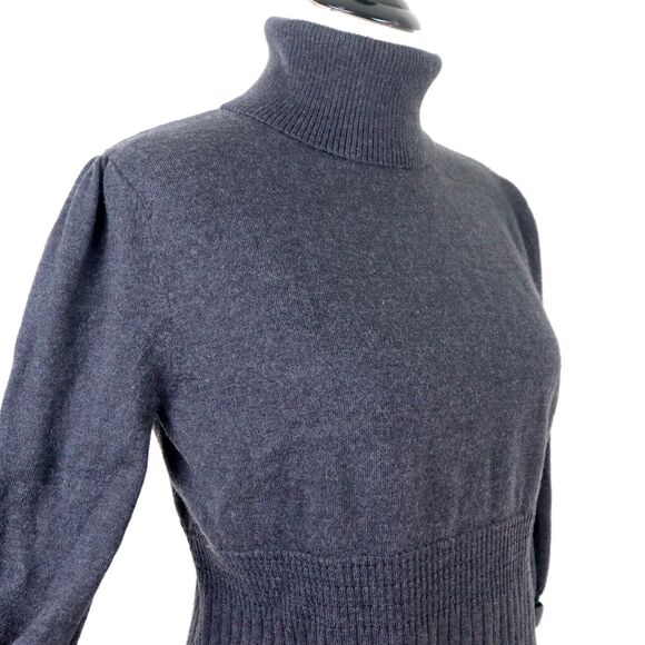 Pendleton Size Petite L Merino Wool Knit Sweater Turtleneck Gray - Picture 6 of 10